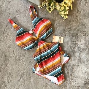 NWT Unique Vintage Stripe One-Piece Swimwear
